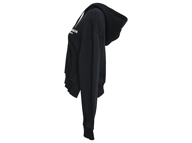 Sudadera Balmain Logo en algodón negro - vista 2