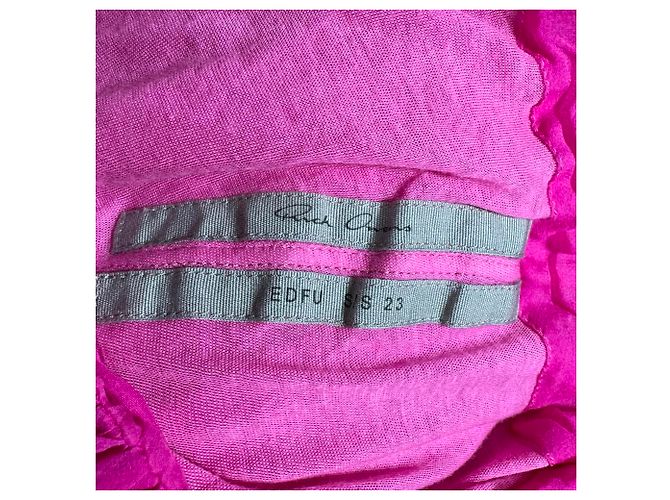 Camicetta arricciata Rick Owens in seta rosa - vista 4