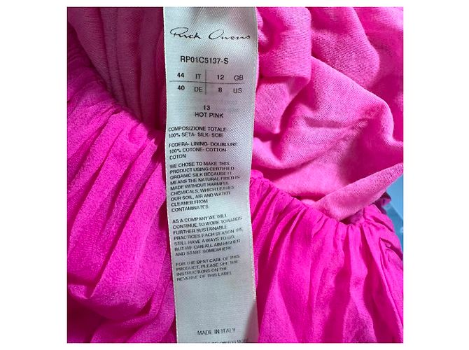 Camicetta arricciata Rick Owens in seta rosa - vista 5