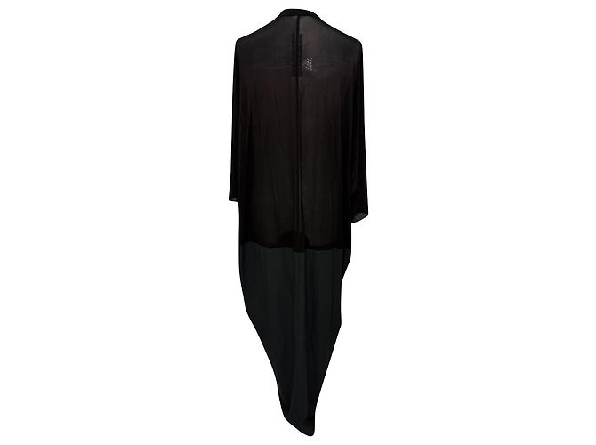 Abito maxi Kite Crewneck Rick Owens in cupro nero - vista 3