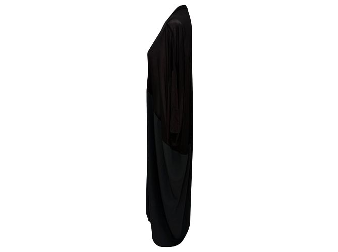 Abito maxi Kite Crewneck Rick Owens in cupro nero - vista 4