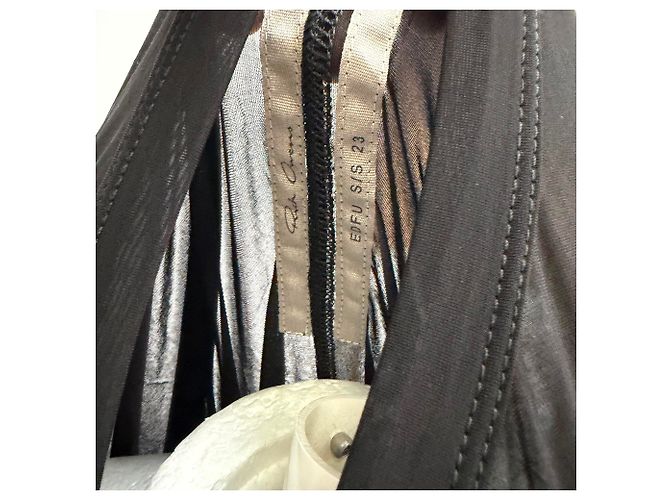 Abito maxi Kite Crewneck Rick Owens in cupro nero - vista 6
