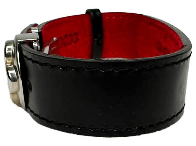 Bracciale reversibile con cerniera Louis Vuitton Rouge Monogram Eclipse Canvas in pelle nera Nero - vista 2