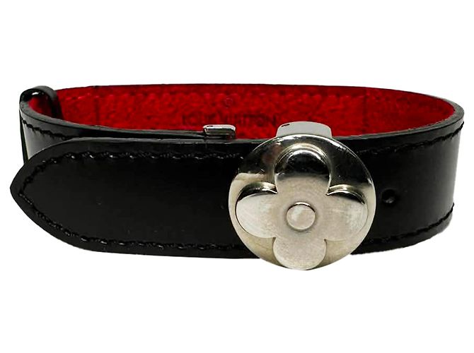 Bracciale reversibile con cerniera Louis Vuitton Rouge Monogram Eclipse Canvas in pelle nera Nero - vista 3