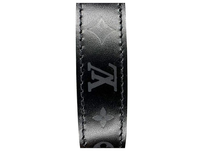 Bracciale reversibile con cerniera Louis Vuitton Rouge Monogram Eclipse Canvas in pelle nera Nero - vista 6