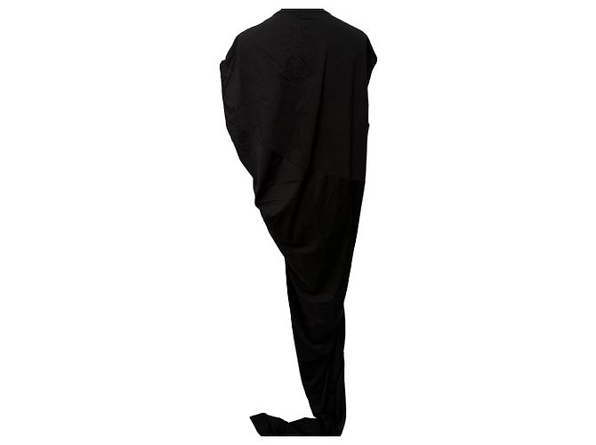 Vestido maxi Edfu Crewneck Rick Owens em algodão preto - vista 2
