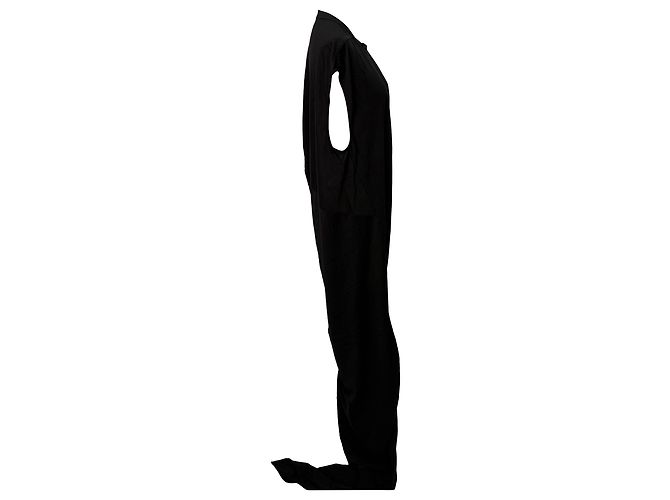 Vestido maxi Edfu Crewneck Rick Owens em algodão preto - vista 3