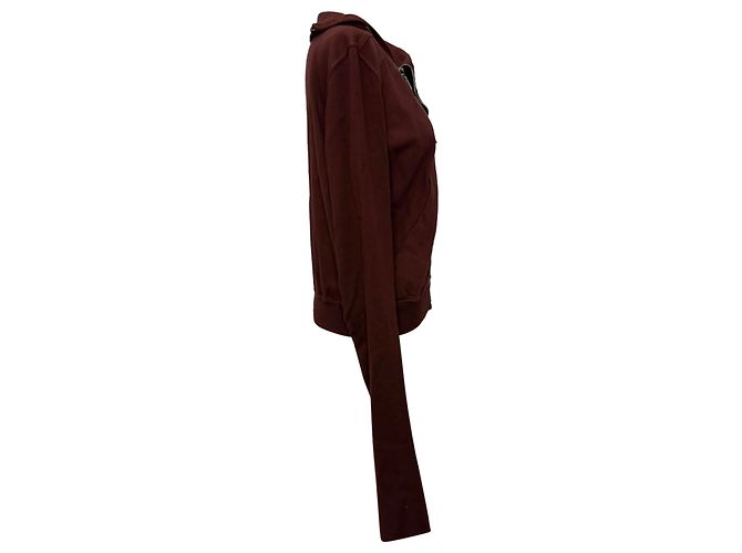 Sweatshirt com fecho de correr assimétrico Rick Owens em algodão bordeaux Vermelho - vista 2