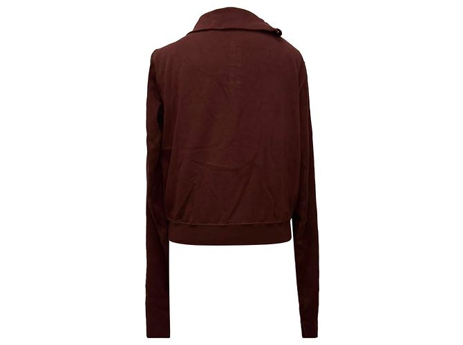Sweatshirt com fecho de correr assimétrico Rick Owens em algodão bordeaux Vermelho - vista 3
