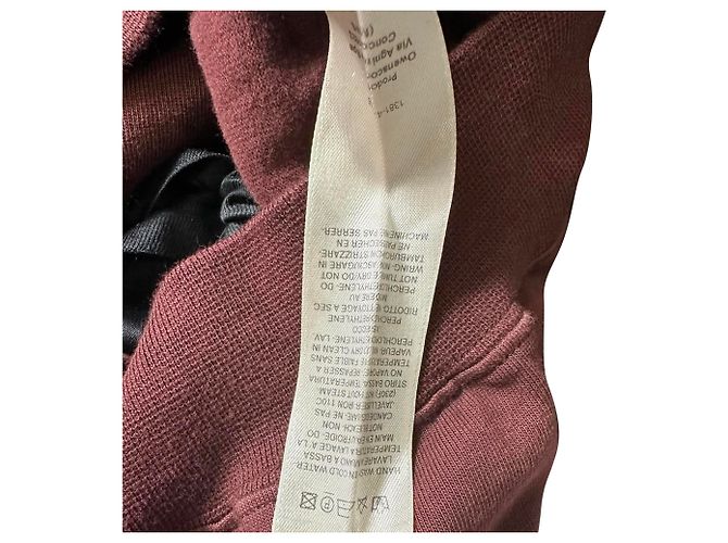 Sweatshirt com fecho de correr assimétrico Rick Owens em algodão bordeaux Vermelho - vista 4