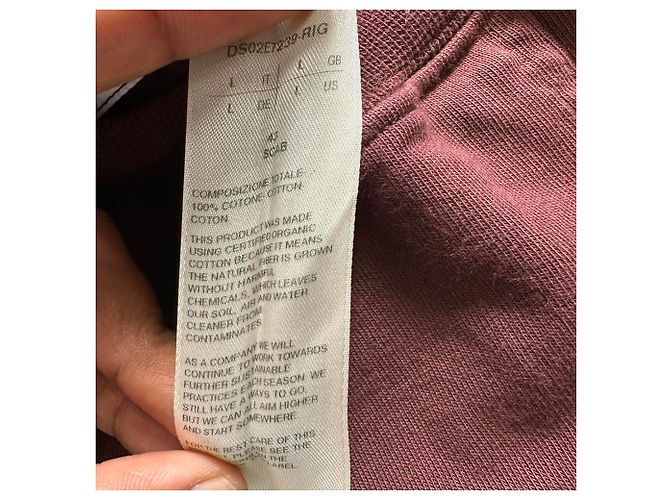 Sweatshirt com fecho de correr assimétrico Rick Owens em algodão bordeaux Vermelho - vista 5