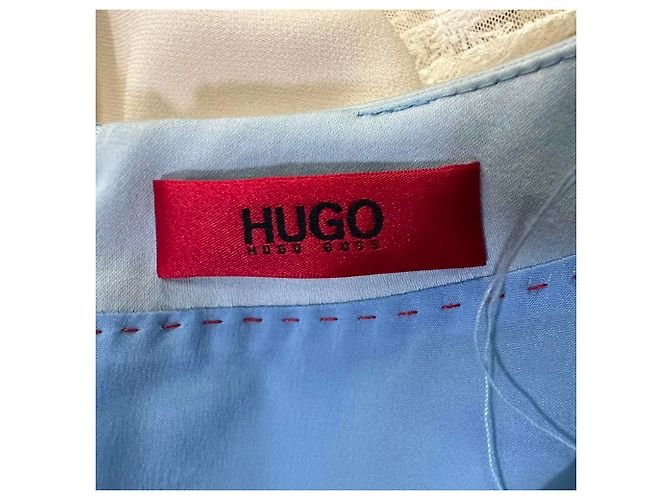 Vestido midi Hugo Boss Red Label en algodón azul claro - vista 7