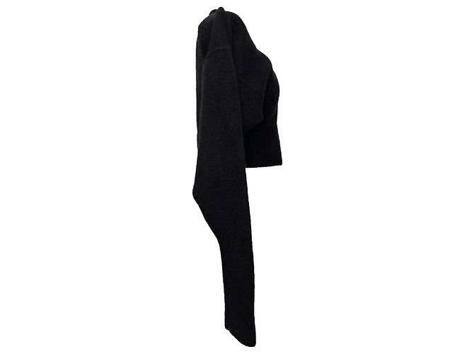 Rick Owens Batwing Klaus Zip Cardigan aus schwarzer Alpakawolle - Ansicht 2