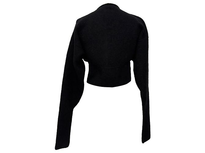Rick Owens Batwing Klaus Zip Cardigan aus schwarzer Alpakawolle - Ansicht 3