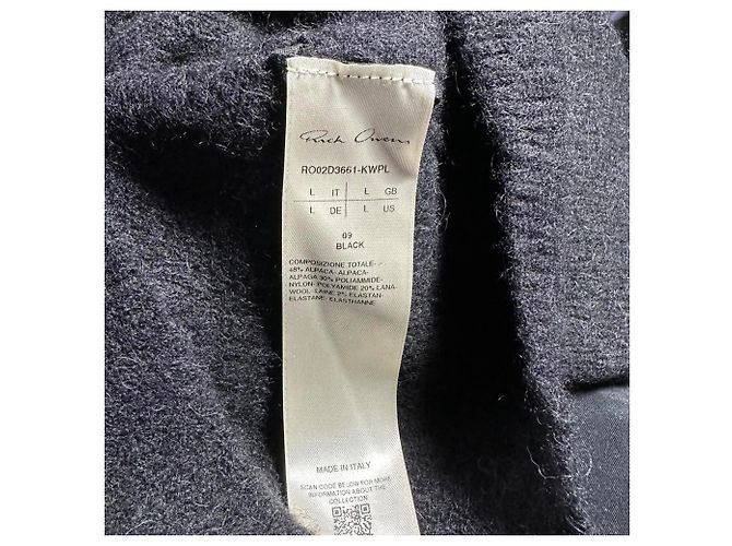Rick Owens Batwing Klaus Zip Cardigan aus schwarzer Alpakawolle - Ansicht 5