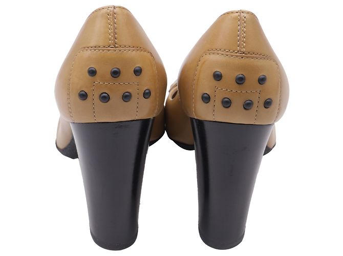 Mocasines de tacón ancho Tod's en piel marrón Castaño - vista 5