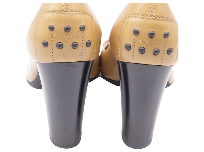 Mocasines de tacón ancho Tod's en piel marrón Castaño - vista 6