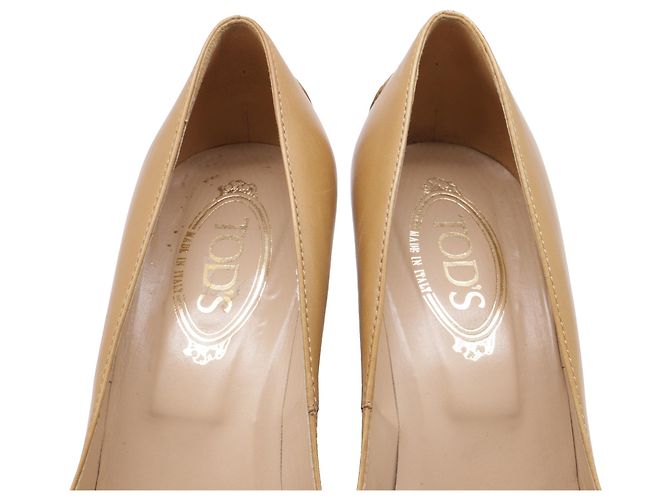 Mocasines de tacón ancho Tod's en piel marrón Castaño - vista 7