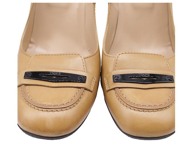Mocasines de tacón ancho Tod's en piel marrón Castaño - vista 8