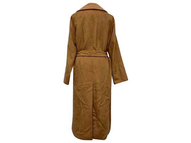 Abrigo Manuela con cinturón y solapas de muesca de Max Mara en pelo de camello beige - vista 2