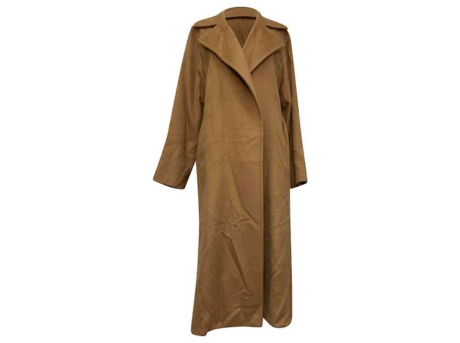 Abrigo Manuela con cinturón y solapas de muesca de Max Mara en pelo de camello beige - vista 4