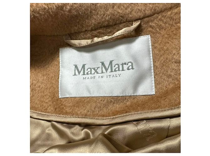 Abrigo Manuela con cinturón y solapas de muesca de Max Mara en pelo de camello beige - vista 5