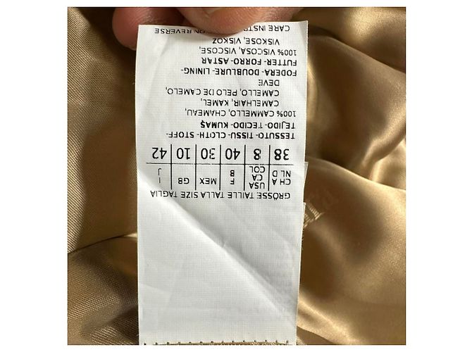 Abrigo Manuela con cinturón y solapas de muesca de Max Mara en pelo de camello beige - vista 6