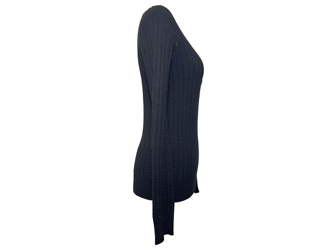 Gucci figurbetont gestrickter Pullover aus schwarzer Wolle - Ansicht 2