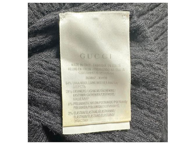 Gucci figurbetont gestrickter Pullover aus schwarzer Wolle - Ansicht 6