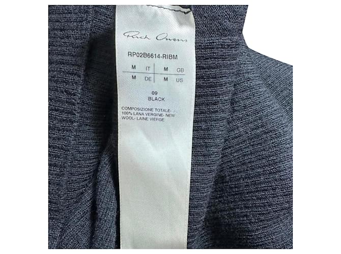 Rick Owens gerippter Rollkragenpullover aus schwarzer Wolle - Ansicht 5