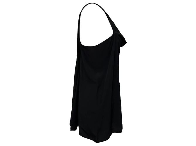 Camiseta de cuello drapeado Rick Owens en acetato negro - vista 2