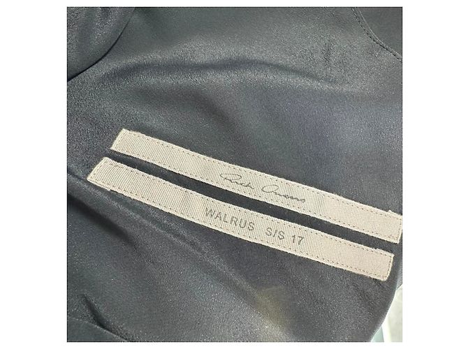 Camiseta de cuello drapeado Rick Owens en acetato negro - vista 3