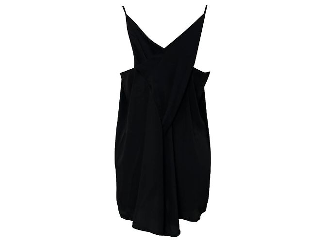 Camiseta de cuello drapeado Rick Owens en acetato negro - vista 4