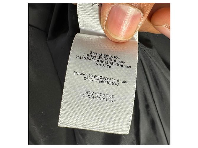 Casaco de comprimento de joelho com padrão de bolinhas em lã preta Alaïa Preto - vista 6