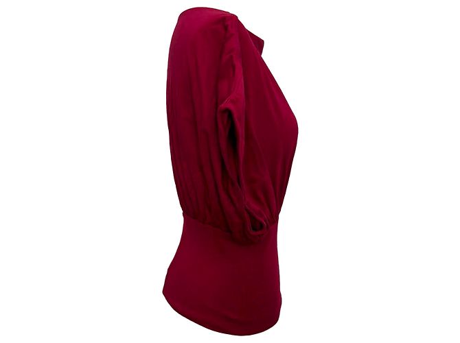 Blusa Rick Owens con scollo a barca e maniche corte in cotone rosa - vista 2