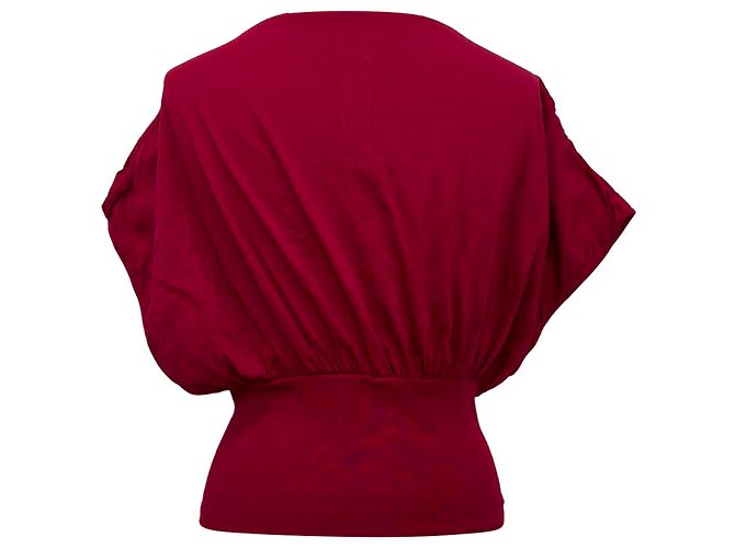 Blusa Rick Owens con scollo a barca e maniche corte in cotone rosa - vista 3