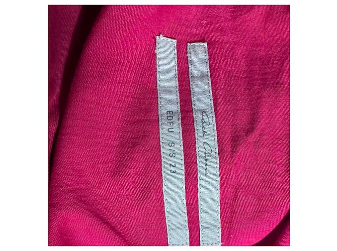 Blusa Rick Owens con scollo a barca e maniche corte in cotone rosa - vista 5