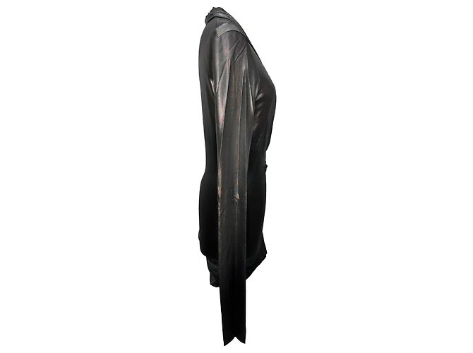 Top a maniche lunghe Magnetic di Rick Owens in viscosa nera Nero - vista 2