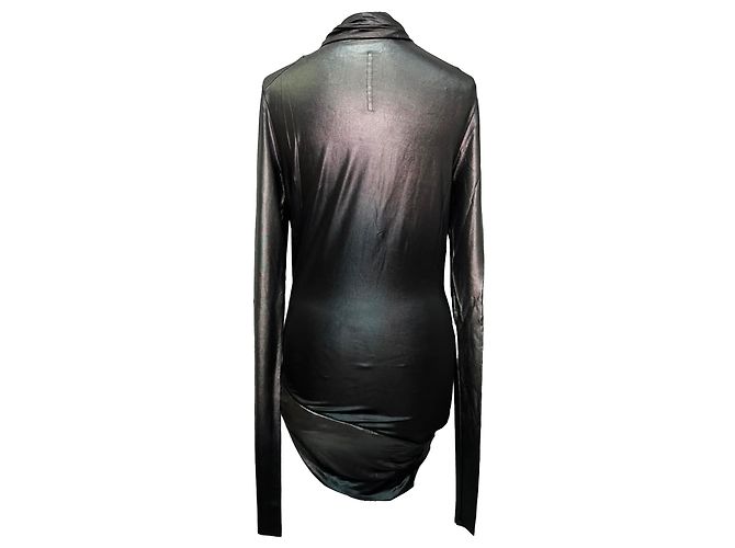 Top a maniche lunghe Magnetic di Rick Owens in viscosa nera Nero - vista 3