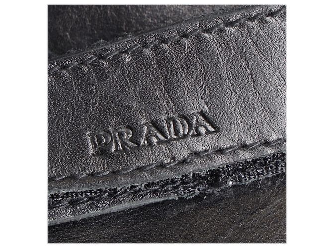 Stivaletti con chiusura a strappo Prada Sport in pelle nera Nero - vista 8