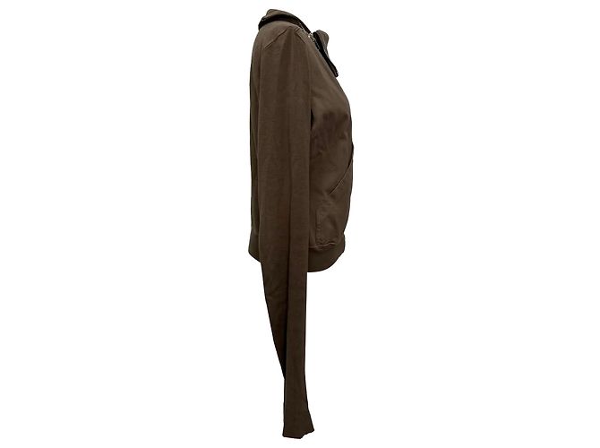 Sudadera con cremallera asimétrica Rick Owens en algodón marrón Castaño - vista 2
