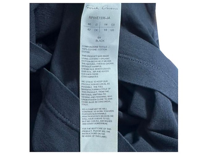 Camiseta de cuello redondo Rick Owens en algodón negro - vista 5