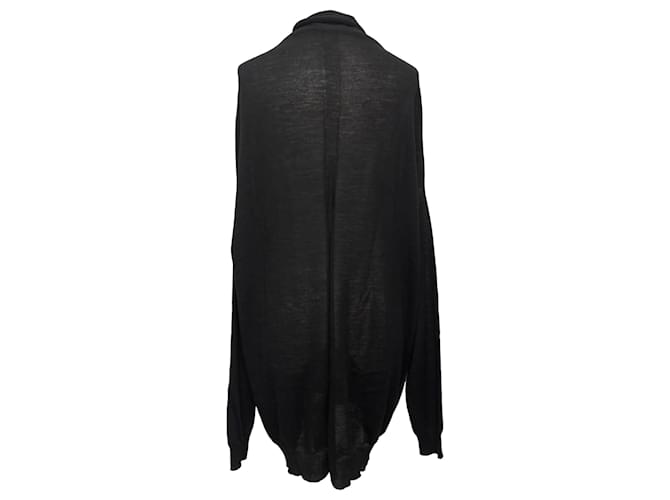 Rick Owens Crater Oversized-Pullover aus schwarzer Wolle - Ansicht 2