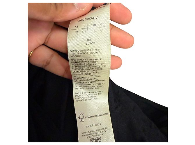 Abito maxi Concordians Kite di Rick Owens in viscosa nera Nero - vista 5