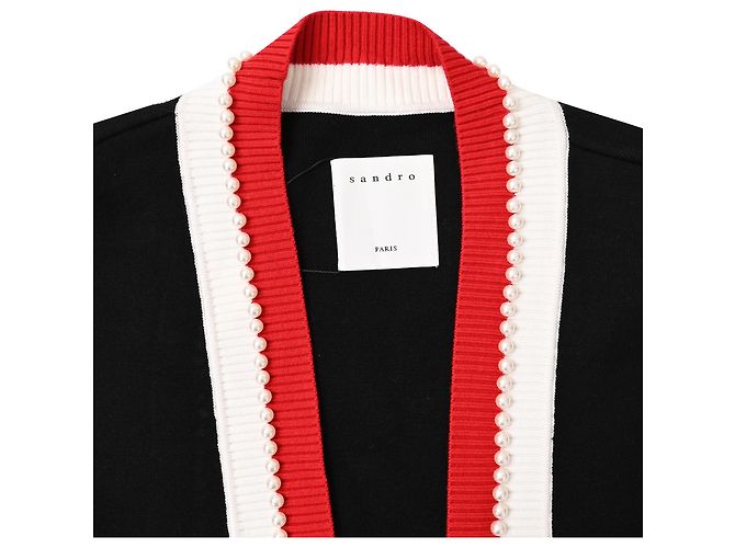Cardigan aberto Sandro em viscose preta Preto - vista 5
