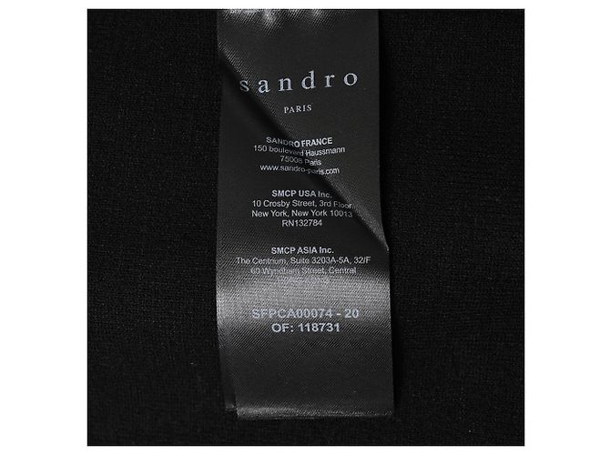 Cardigan aberto Sandro em viscose preta Preto - vista 7