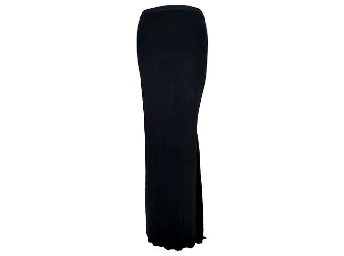 Falda maxi recta Rick Owens en viscosa negra Negro - vista 12