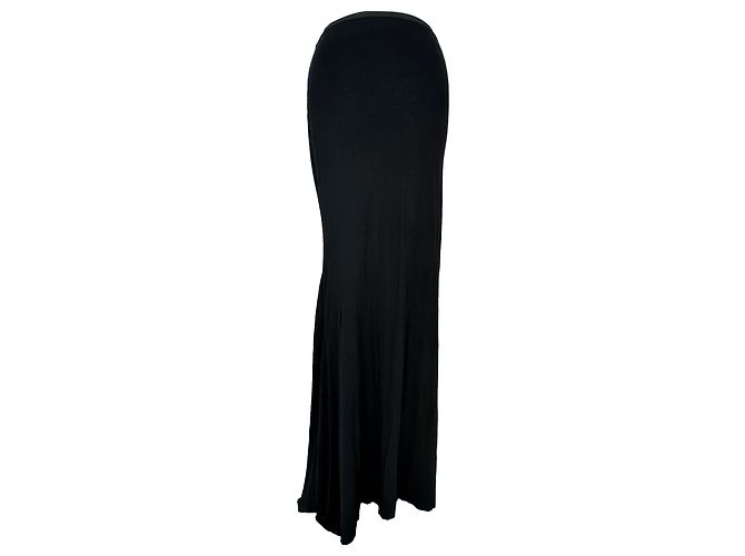 Falda maxi recta Rick Owens en viscosa negra Negro - vista 14