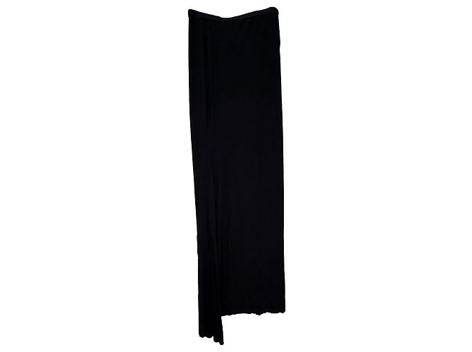Falda maxi recta Rick Owens en viscosa negra Negro - vista 8