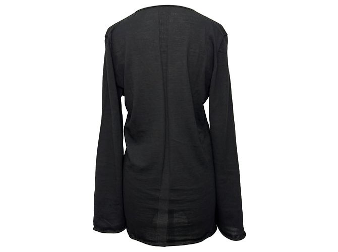 Rick Owens V-Ausschnitt Pullover aus schwarzer Wolle - Ansicht 3